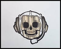 How to Draw Ghost from Call of Duty Warzone