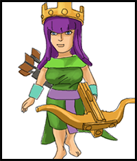How to Draw Clash Of Clans Archer Queen