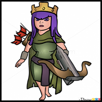 How to Draw Archer Queen, Clash of Clans