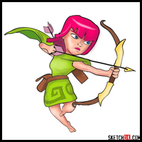 How to Draw Archer from Clash of Clans