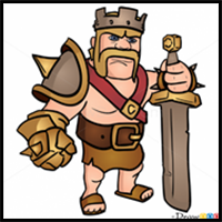 How to Draw Barbarian King, Clash of Clans
