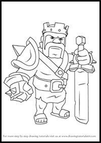 How to Draw Barbarian King from Clash of the Clans