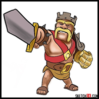 How to Draw Barbarian King from Clash of the Clans