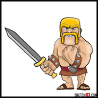 How to Draw Barbarian from Clash of Clans