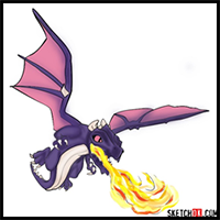 How to Draw Dragon from Clash of Clans