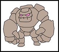 How to Draw Golemite from Clash of Clans