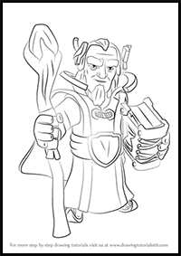 How to Draw Grand Warden from Clash of the Clans