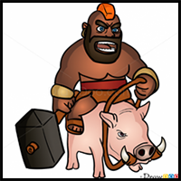 How to Draw Hog Rider, Clash of Clans