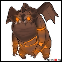 How to Draw Lava Hound (Lava Pup) from Clash of Clans