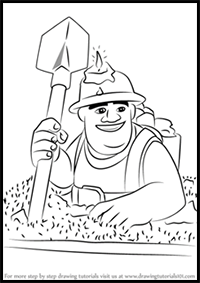 How to Draw Miner from Clash of the Clans