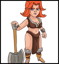 How to Draw Clash Of Clans Valkyrie
