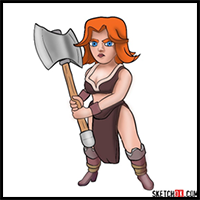How to Draw Valkyrie from Clash of Clans