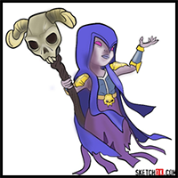 How to Draw Witch (Skeleton) from Clash of Clans