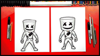 How To Draw Fortnite Marshmello Skin