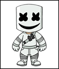 How to Draw Fortnite | Marshmello Skin | Step-by-Step