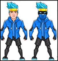 How to Draw Ninja Skin | Fortnite