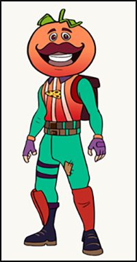 How to Draw Tomato Head from Fortnite