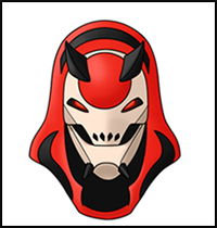 How to Draw Fortnite Vendetta Skin Mask Max Red