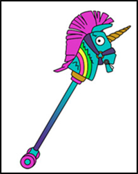 How to Draw Fortnite Rainbow Smash Pickaxe Unicorn