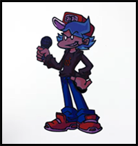 How to Draw FNF MOD Character - Big Brother Easy Step by Step