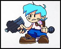 How to Draw FNF MOD Character - Pibby Boyfriend