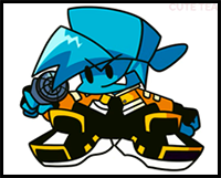 How to Draw Blue Minus Boyfriend - Friday Night Funkin Mod FNF | Easy Step by Step Drawing Tutorial