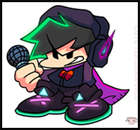 How to Draw Neo Boyfriend - Friday Night Funkin Mod | FNF | Easy Step By Step Drawing Tutorial