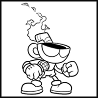 How to draw Nightmare Cuphead from FNF