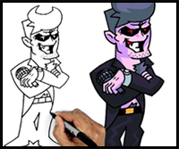 How to Draw Friday Night Funkin | Daddy Dearest