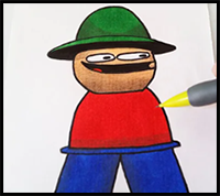 Drawing of Expunged Bambi 3D from Friday Night Funkin Mod