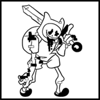 How to draw Finn – FNF: CN Takeover