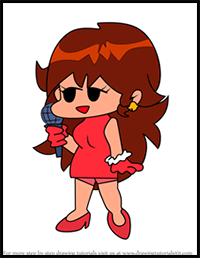 How to Draw Girlfriend from Friday Night Funkin