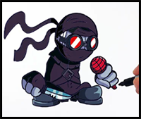 How to Draw FNF MOD Character - New Hank Easy Step by Step