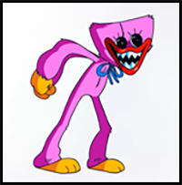 How to Draw Kissy Missy - FNF MOD Character - Easy Step by Step