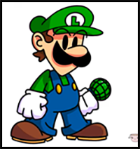 How to Draw Luigi | Friday Night Funkin Mod - Vs Mario Rebooted