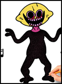 How to Draw Monster (Lemon Demon) - Friday Night Funkin | FNF | Easy Step by Step Drawing Tutorial