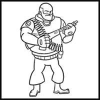 How to draw Heavy from FNF Vs Mann Co