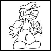 How to draw Lucas (FNF: Vs. Mario 85)