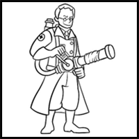 How to draw Medic from FNF Vs Mann Co