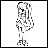 How to draw Yuri from FNF Hotline 024