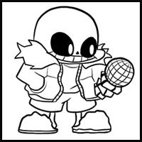 How to draw Sans (FNF: Indie Cross)