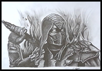 Let's Draw NOOB SAIBOT - MORTAL KOMBAT 11