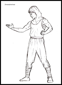 How to draw Liu Kang step by step