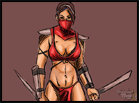 How to Draw Skarlet from Mortal Kombat