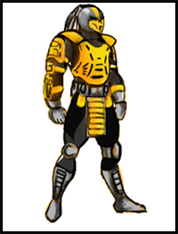 How to Draw Cyrax from Mortal Kombat