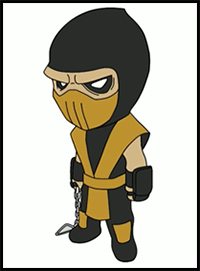 How to Draw Chibi Scorpion from Mortal Kombat