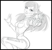 How to Draw DVA Overwatch Character