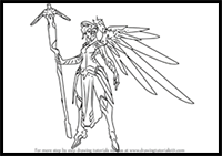 How to Draw Mercy from Overwatch