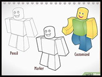Simple Steps for Drawing a Roblox Character in a Blocky Style
