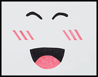 How to Draw Super Super Happy Face | ROBLOX Avatar Drawings